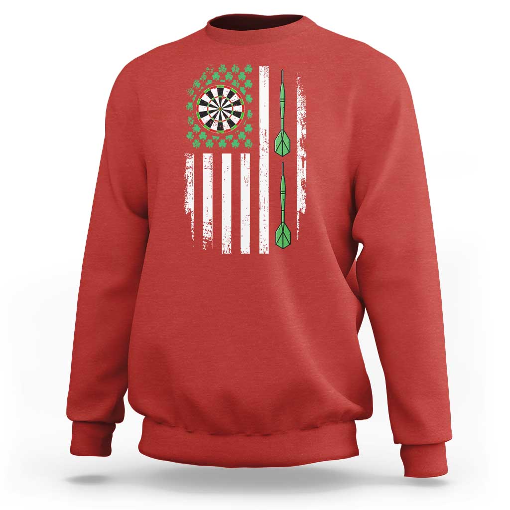 Irish American Darts Shamrock Flag Gift Sweatshirt