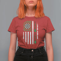 Irish American Darts Shamrock Flag Gift T Shirt For Women