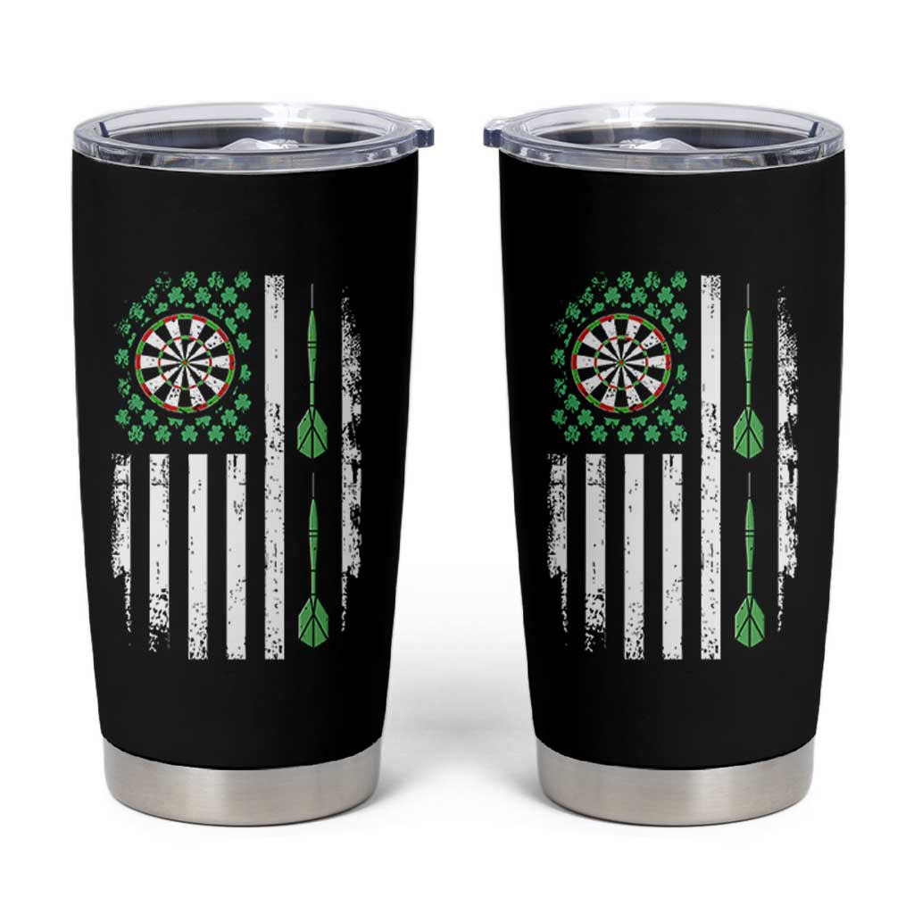 Irish American Darts Shamrock Flag Gift Tumbler Cup