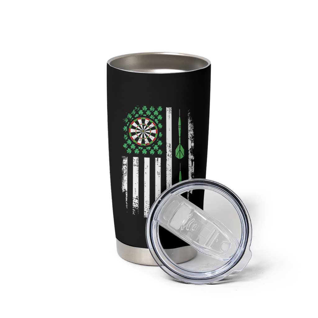 Irish American Darts Shamrock Flag Gift Tumbler Cup