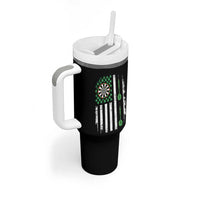 Irish American Darts Shamrock Flag Gift Tumbler With Handle