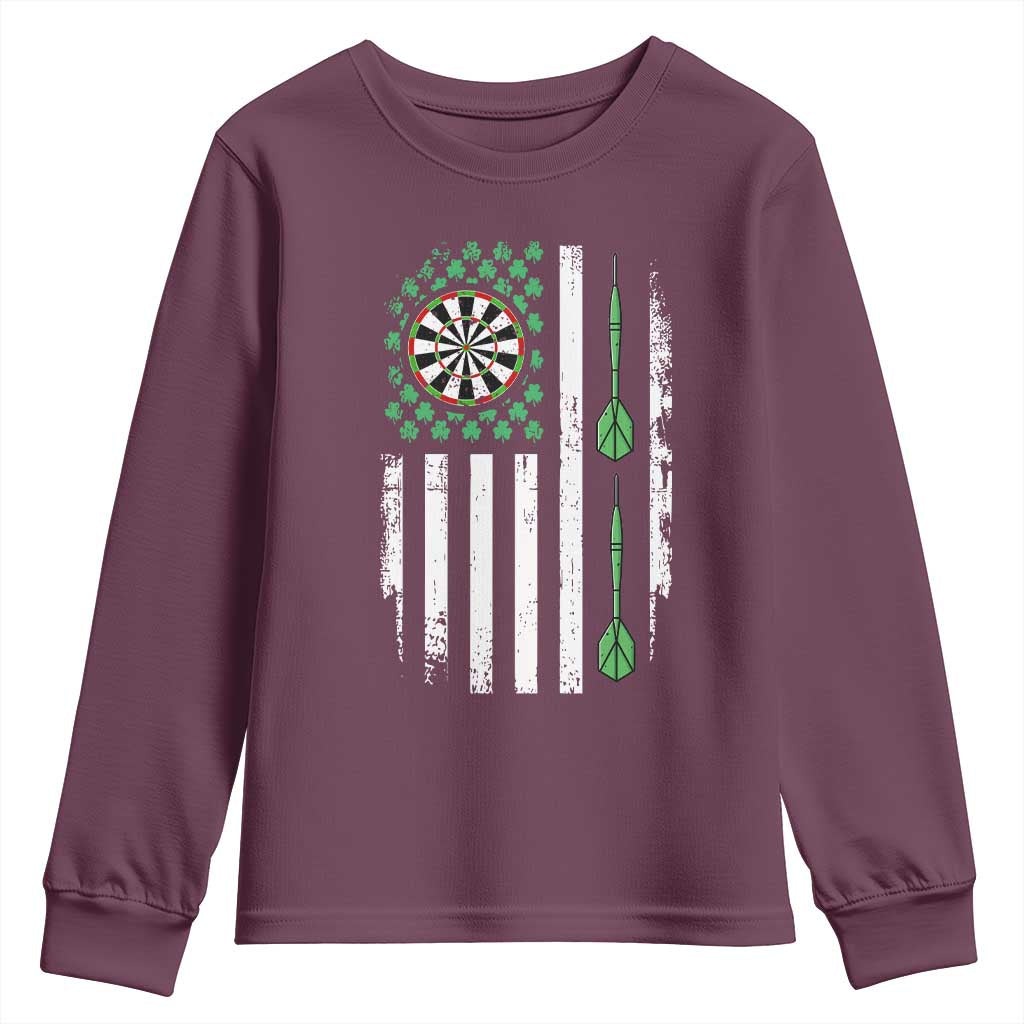Irish American Darts Shamrock Flag Gift Youth Sweatshirt