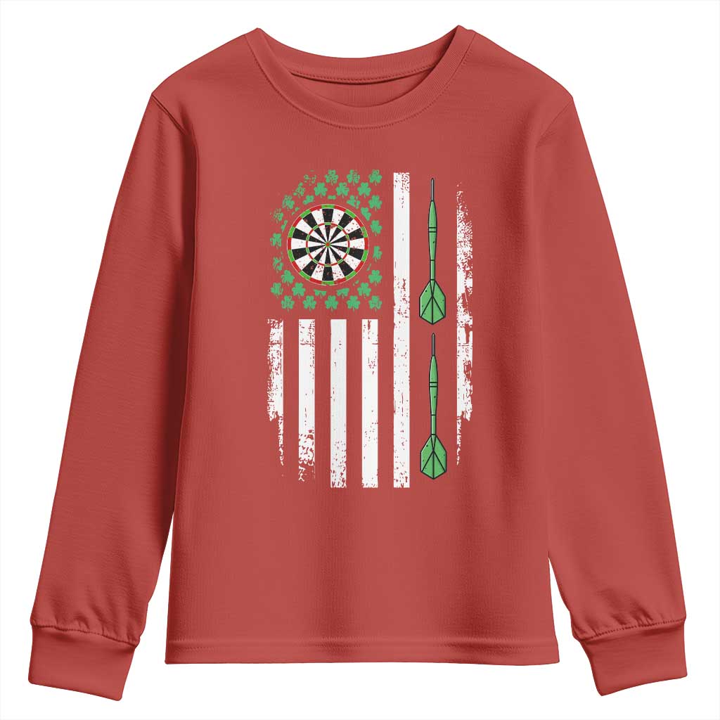 Irish American Darts Shamrock Flag Gift Youth Sweatshirt