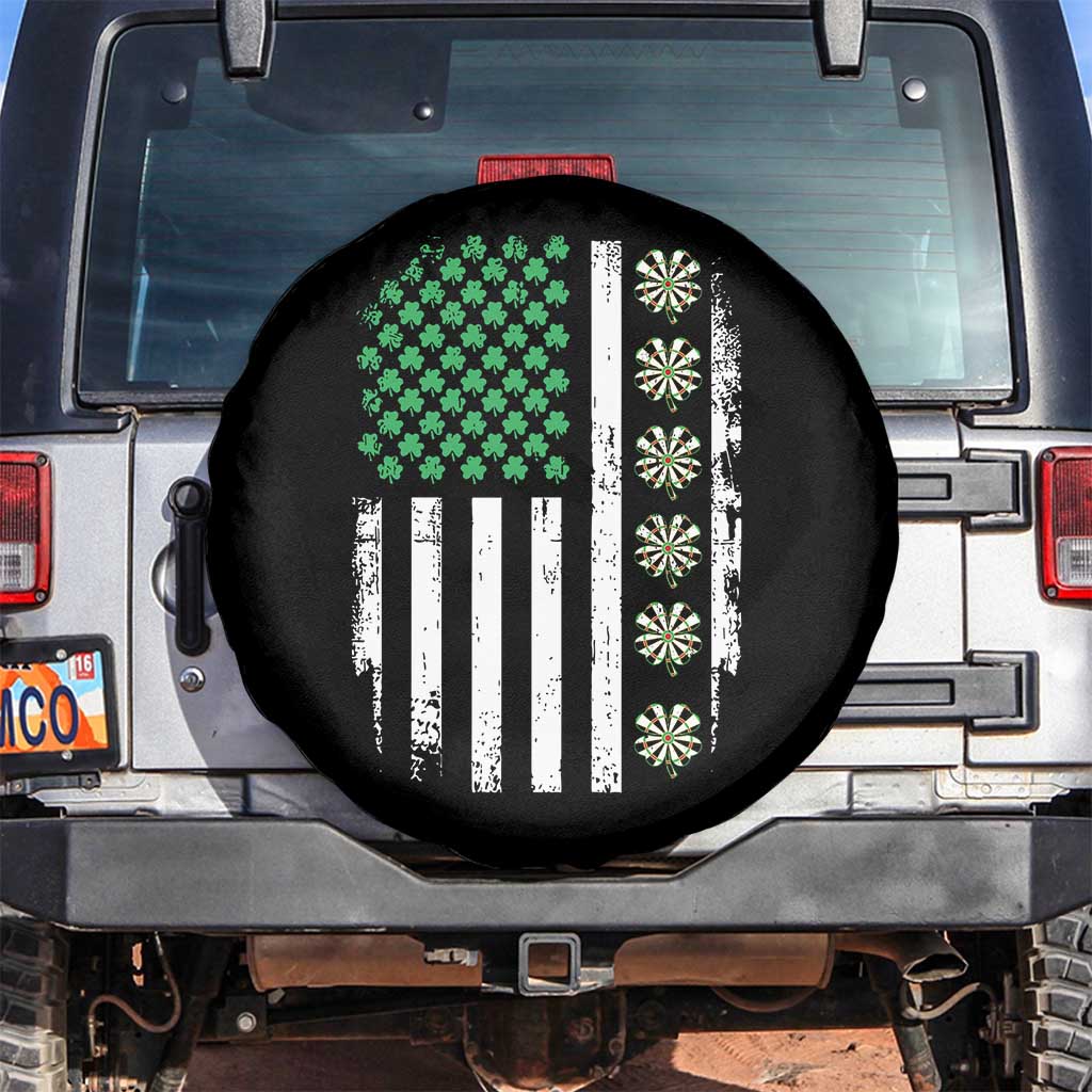 Vintage Shamrock Lucky Darts Spare Tire Cover St Patricks Day Gift