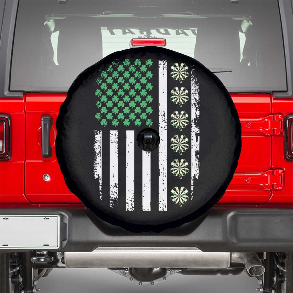 Vintage Shamrock Lucky Darts Spare Tire Cover St Patricks Day Gift