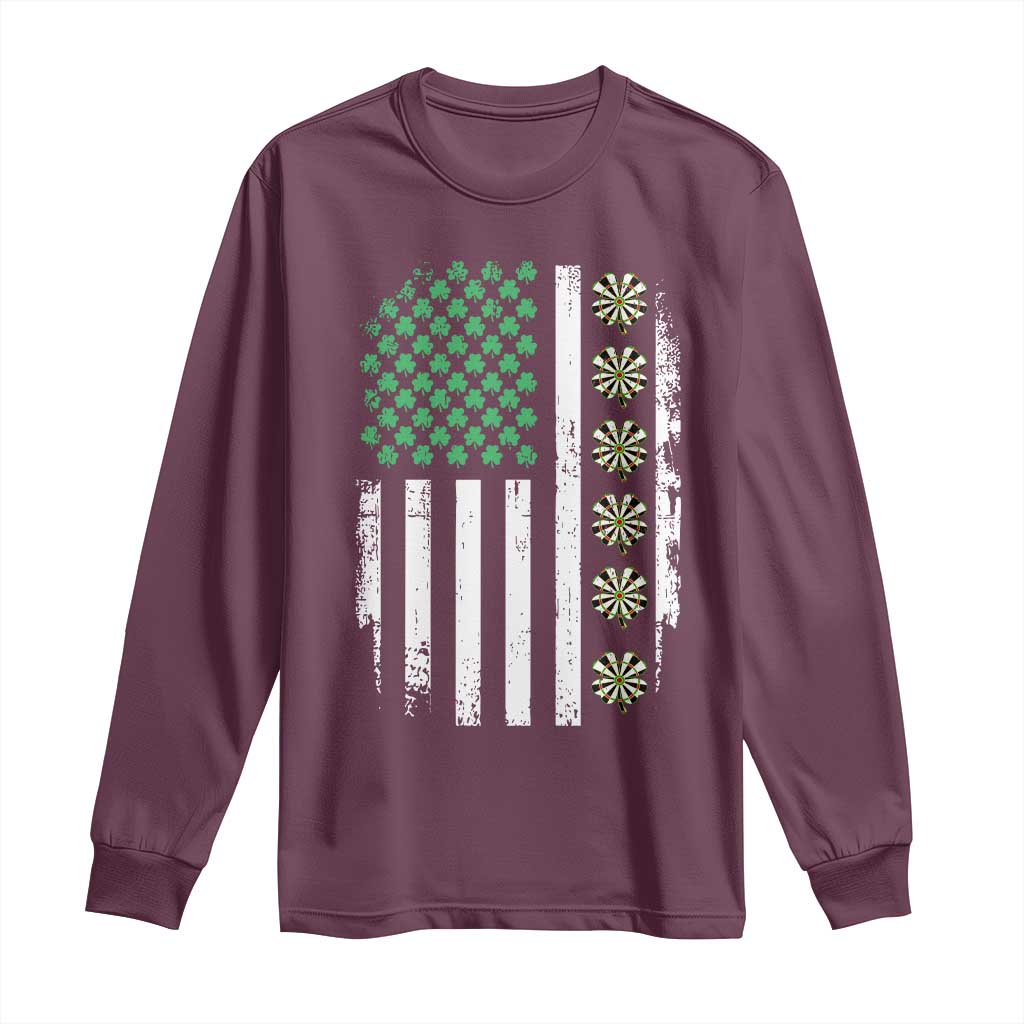 Vintage Shamrock Lucky Darts Long Sleeve Shirt St Patricks Day Gift