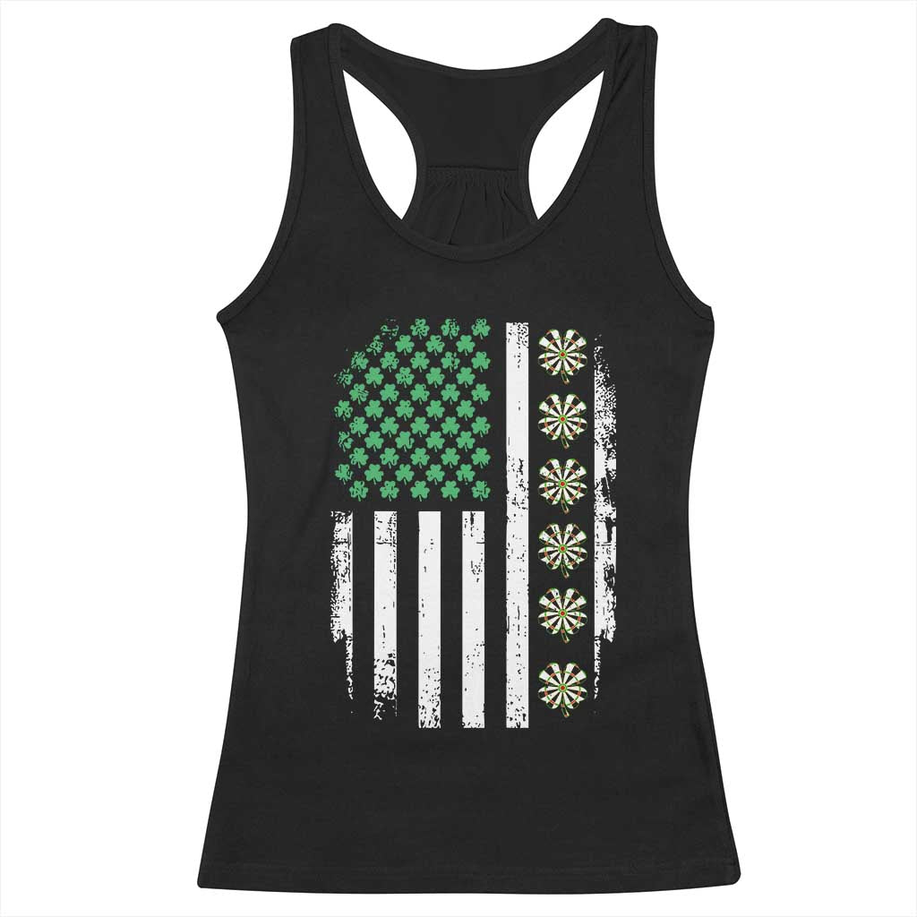 Vintage Shamrock Lucky Darts Racerback Tank Top St Patricks Day Gift