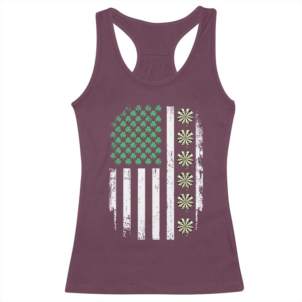 Vintage Shamrock Lucky Darts Racerback Tank Top St Patricks Day Gift