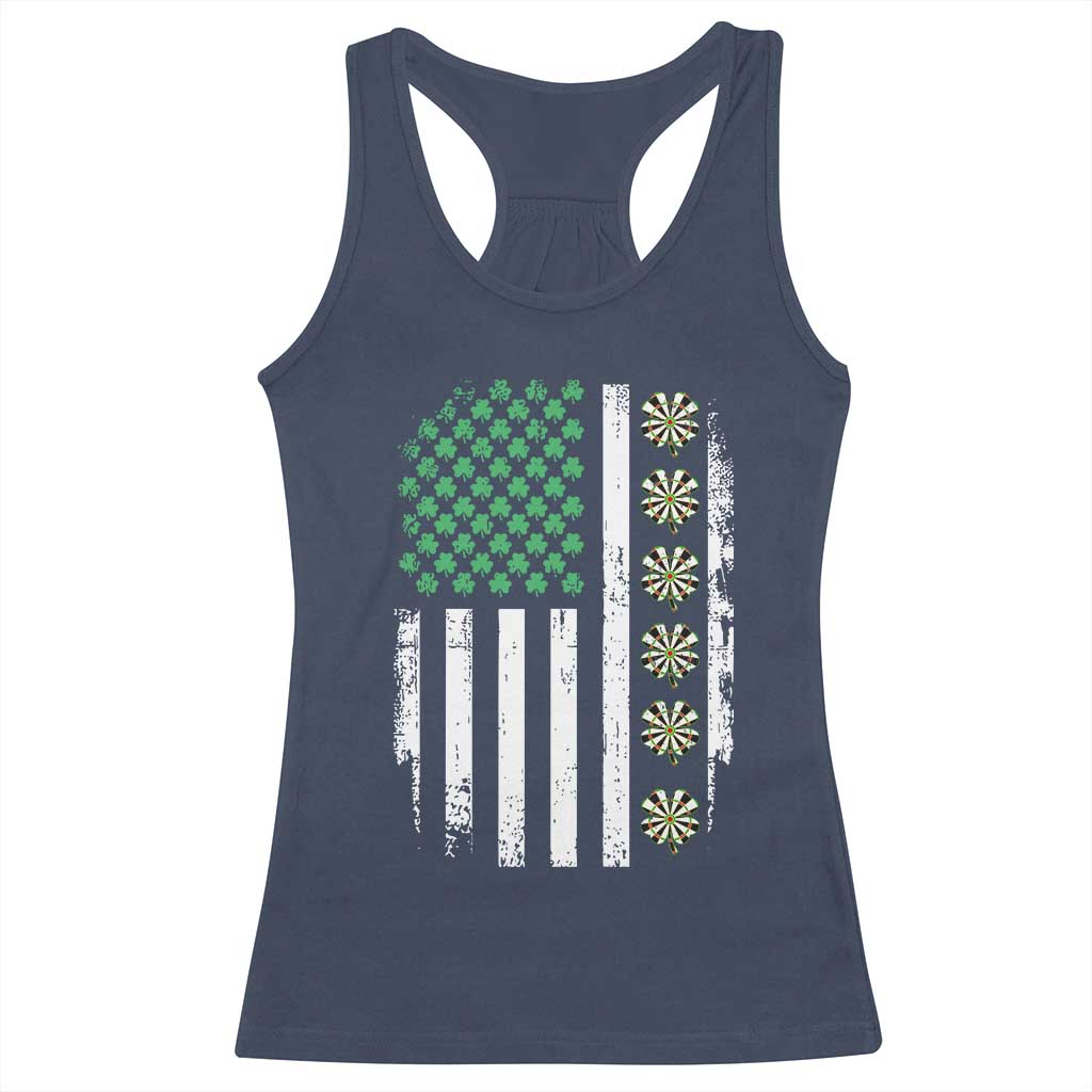 Vintage Shamrock Lucky Darts Racerback Tank Top St Patricks Day Gift