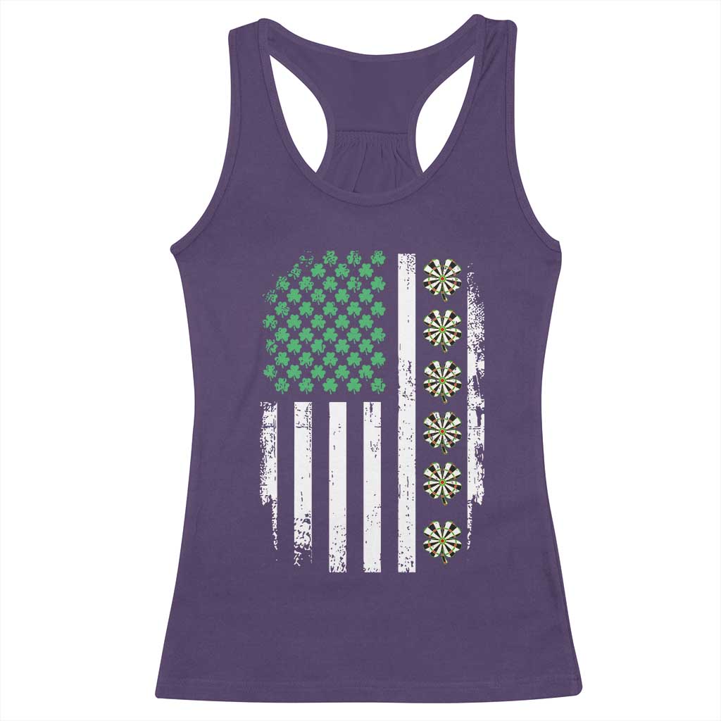 Vintage Shamrock Lucky Darts Racerback Tank Top St Patricks Day Gift
