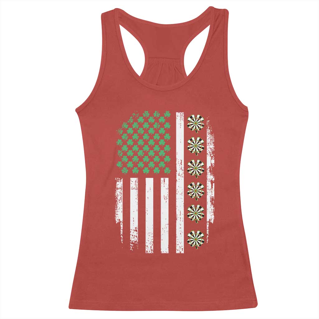 Vintage Shamrock Lucky Darts Racerback Tank Top St Patricks Day Gift