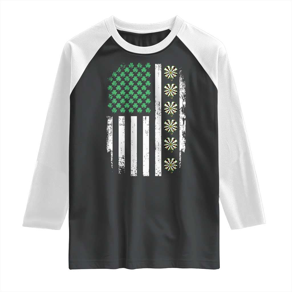 Vintage Shamrock Lucky Darts Raglan Shirt St Patricks Day Gift