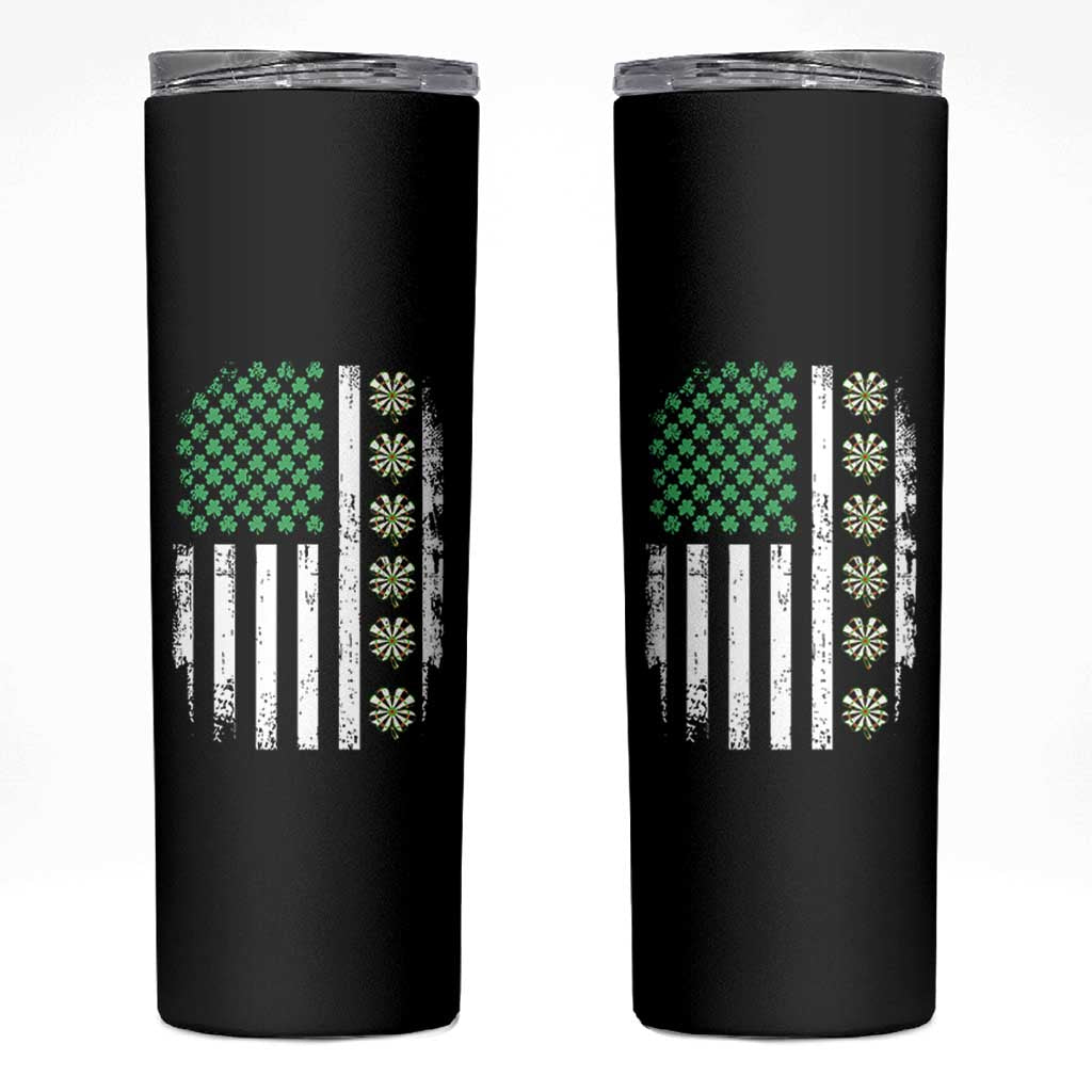 Vintage Shamrock Lucky Darts Skinny Tumbler St Patricks Day Gift