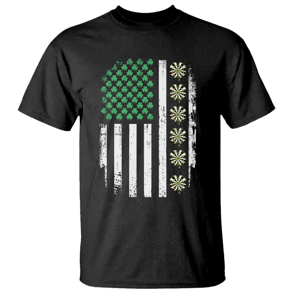 Vintage Shamrock Lucky Darts T Shirt St Patricks Day Gift