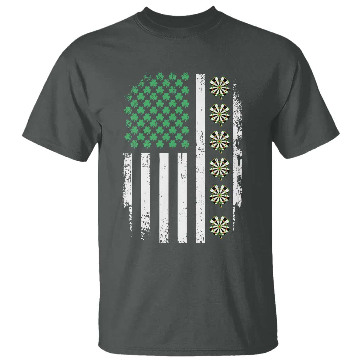 Vintage Shamrock Lucky Darts T Shirt St Patricks Day Gift