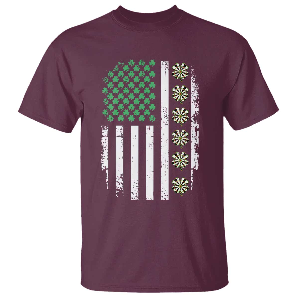 Vintage Shamrock Lucky Darts T Shirt St Patricks Day Gift