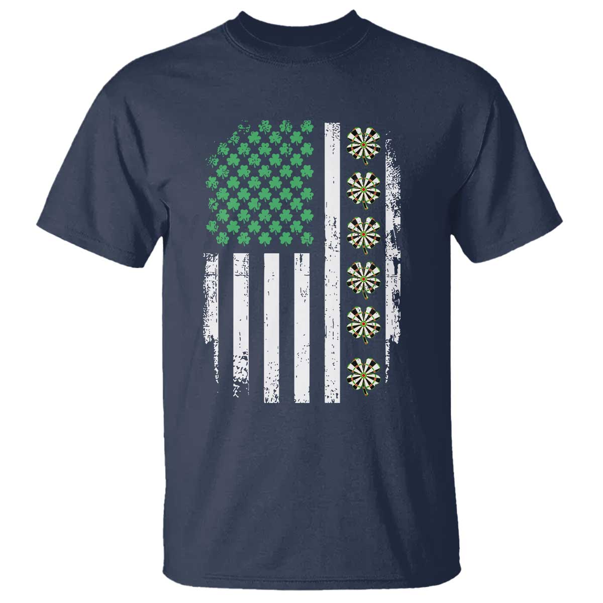 Vintage Shamrock Lucky Darts T Shirt St Patricks Day Gift