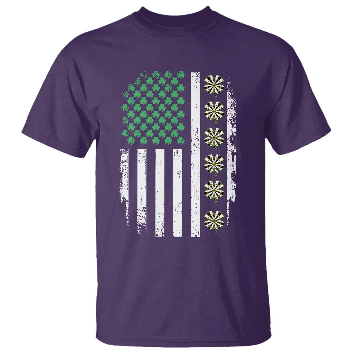 Vintage Shamrock Lucky Darts T Shirt St Patricks Day Gift