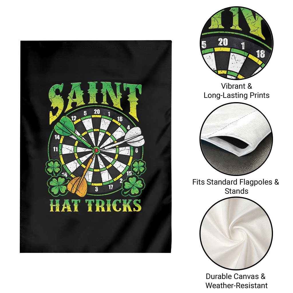Funny Darts St Patricks Day Gift Garden Flag Saint Hat Tricks