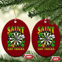 Funny Darts St Patricks Day Gift Ceramic Ornament Saint Hat Tricks