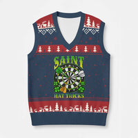 Funny Darts St Patricks Day Gift V-Neck Knit Sweater Vest Saint Hat Tricks