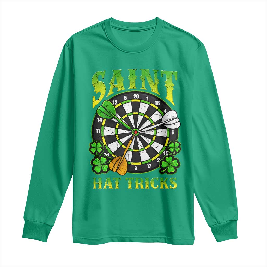 Funny Darts St Patricks Day Gift Long Sleeve Shirt Saint Hat Tricks
