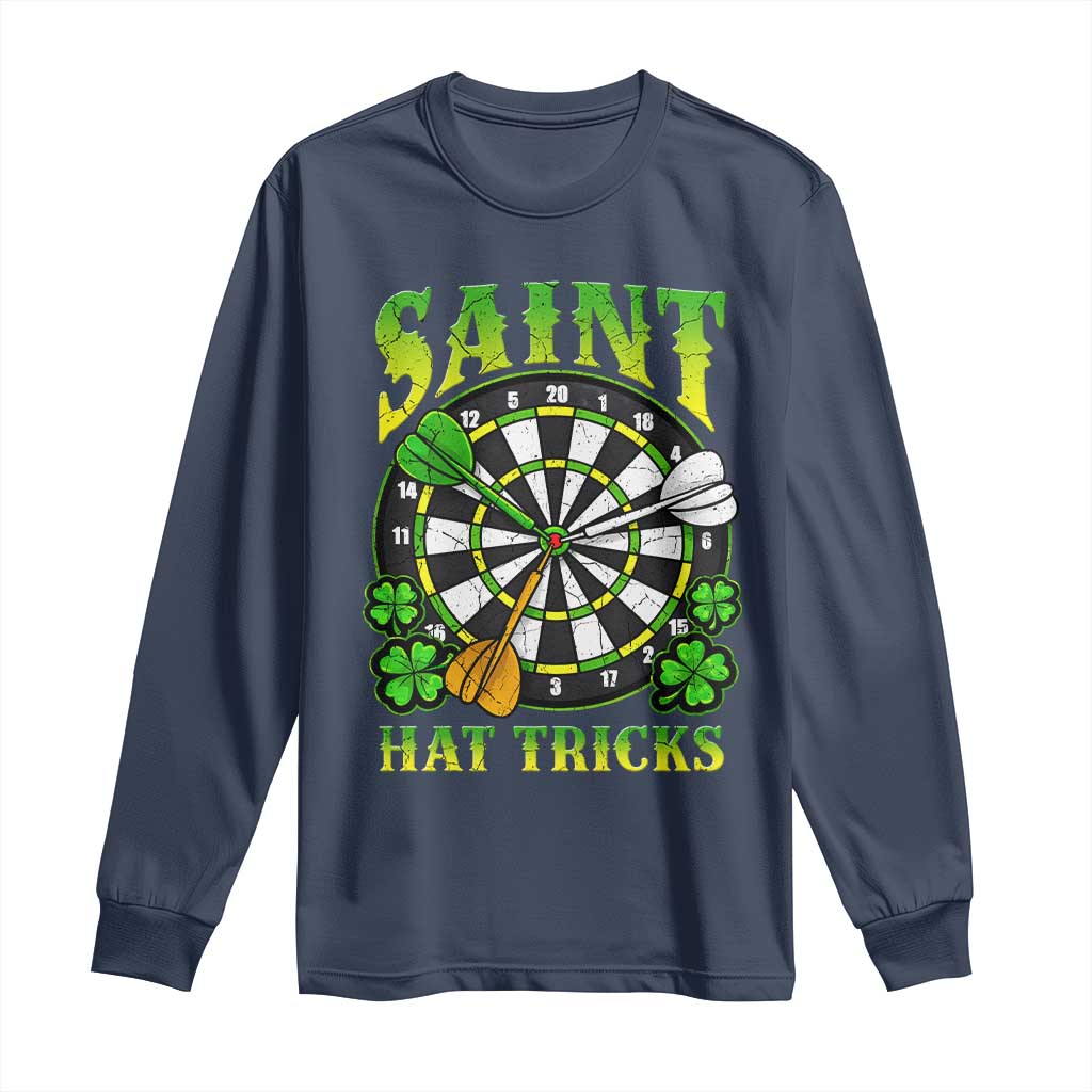Funny Darts St Patricks Day Gift Long Sleeve Shirt Saint Hat Tricks