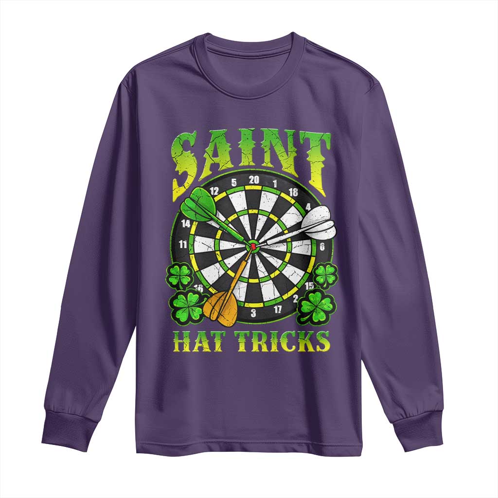 Funny Darts St Patricks Day Gift Long Sleeve Shirt Saint Hat Tricks