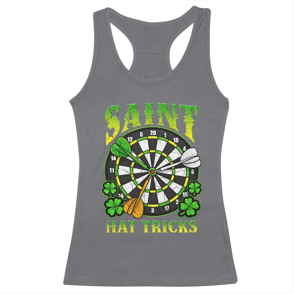 Funny Darts St Patricks Day Gift Racerback Tank Top Saint Hat Tricks