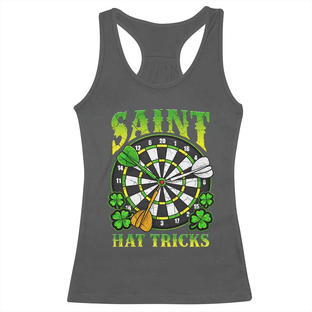 Funny Darts St Patricks Day Gift Racerback Tank Top Saint Hat Tricks
