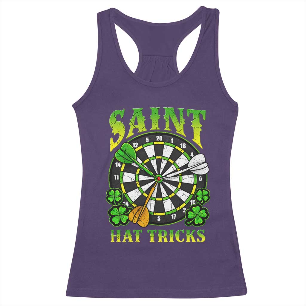 Funny Darts St Patricks Day Gift Racerback Tank Top Saint Hat Tricks