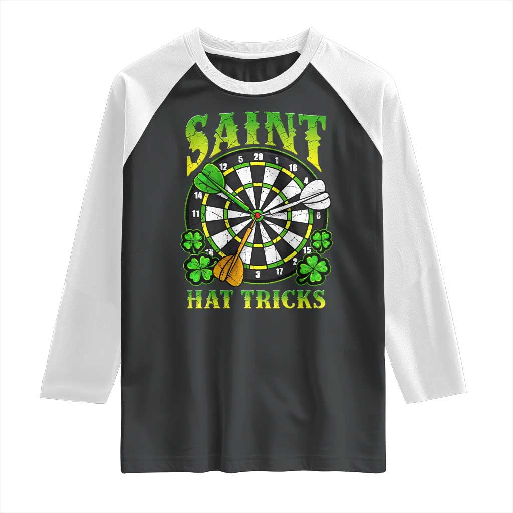 Funny Darts St Patricks Day Gift Raglan Shirt Saint Hat Tricks