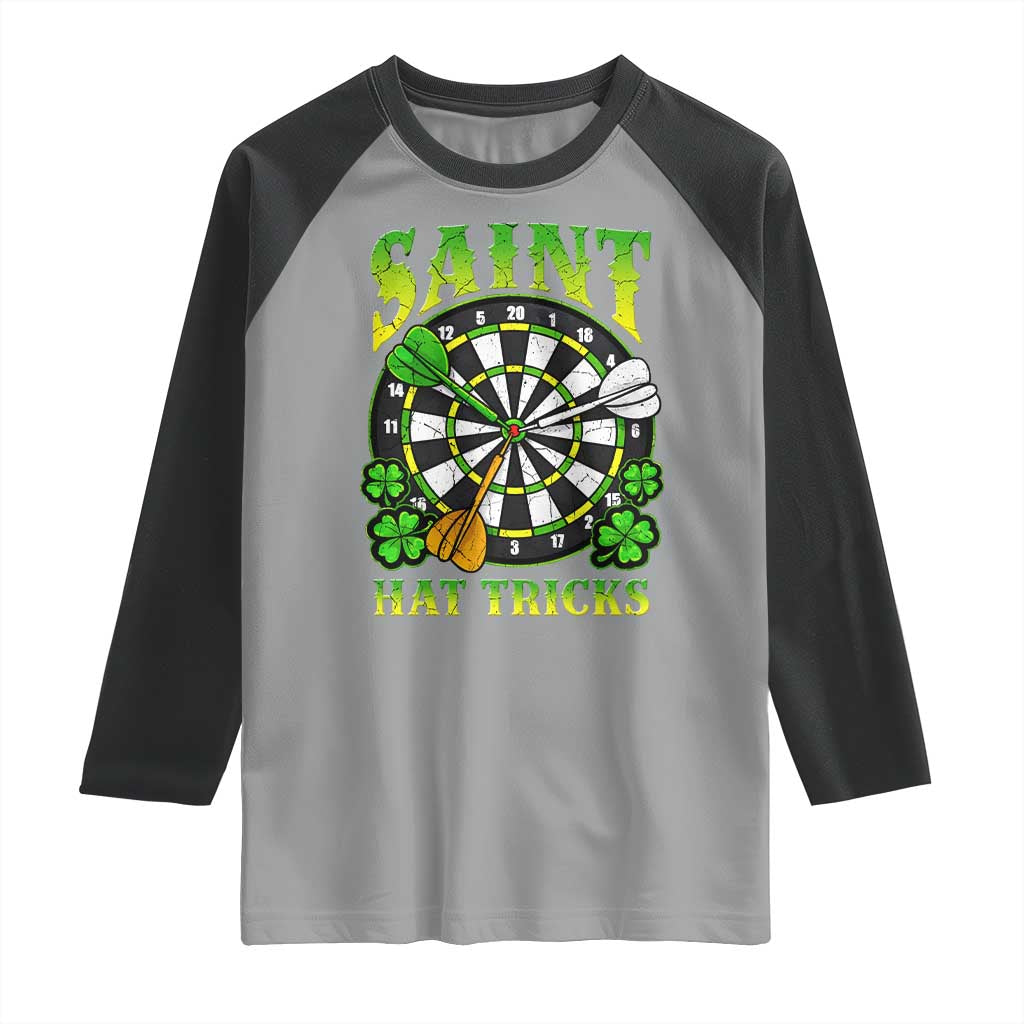 Funny Darts St Patricks Day Gift Raglan Shirt Saint Hat Tricks
