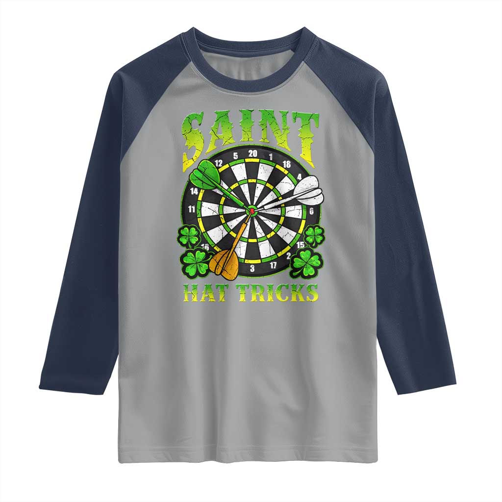 Funny Darts St Patricks Day Gift Raglan Shirt Saint Hat Tricks