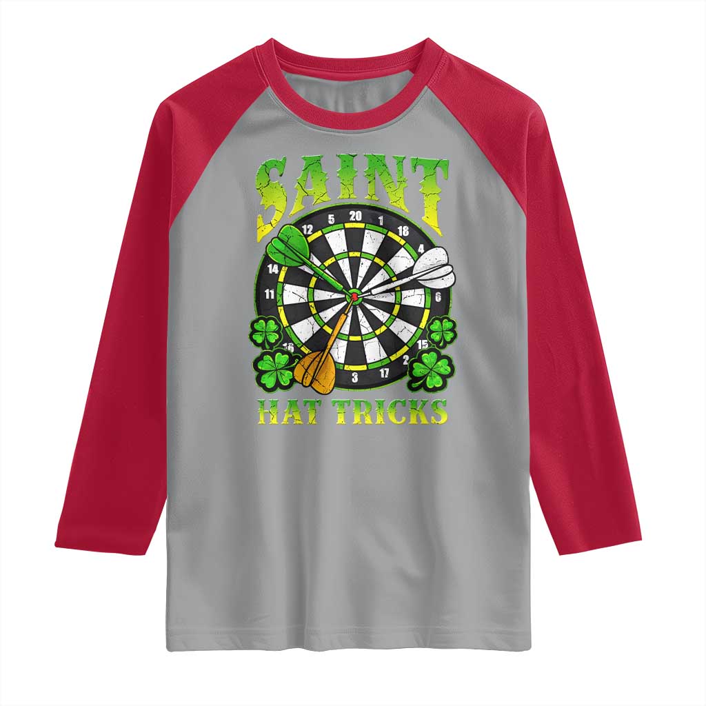 Funny Darts St Patricks Day Gift Raglan Shirt Saint Hat Tricks