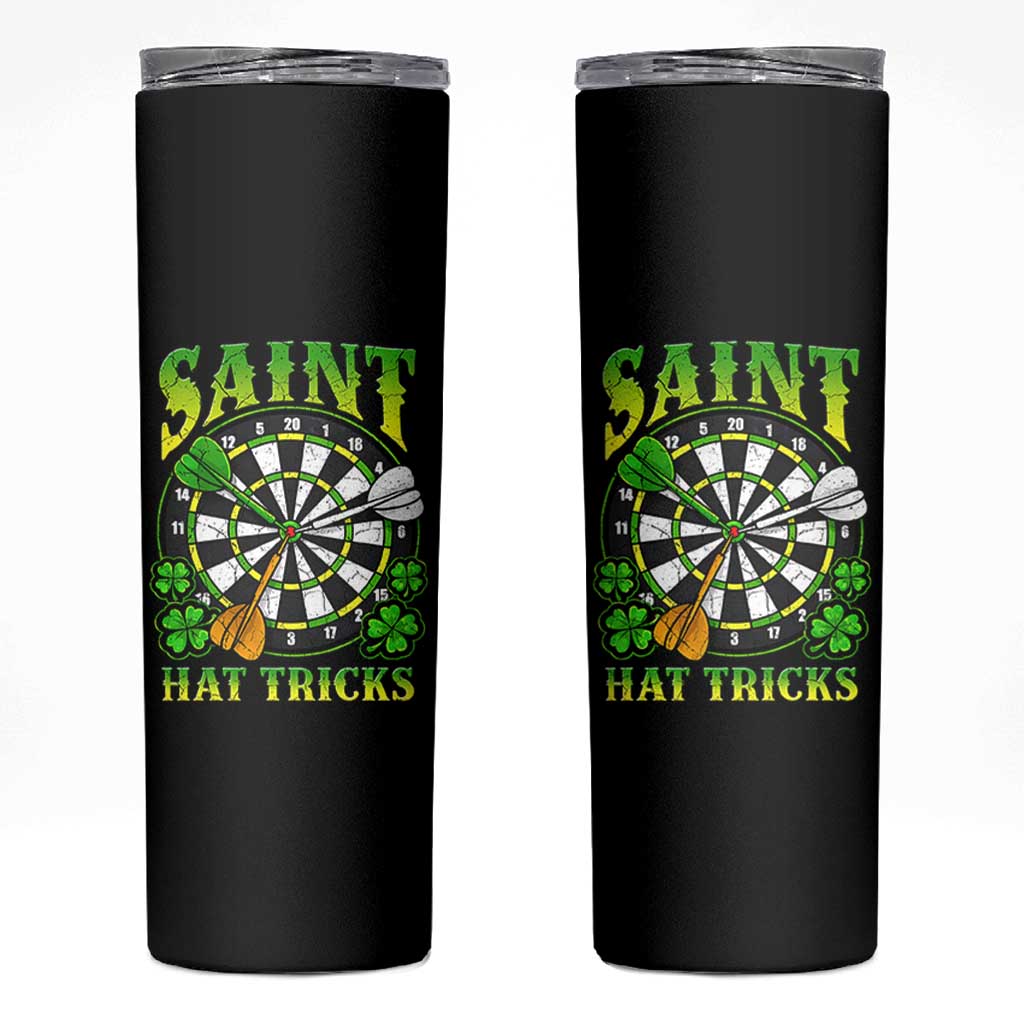 Funny Darts St Patricks Day Gift Skinny Tumbler Saint Hat Tricks