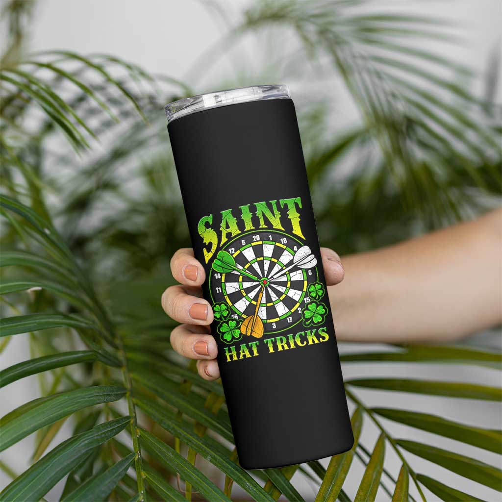Funny Darts St Patricks Day Gift Skinny Tumbler Saint Hat Tricks
