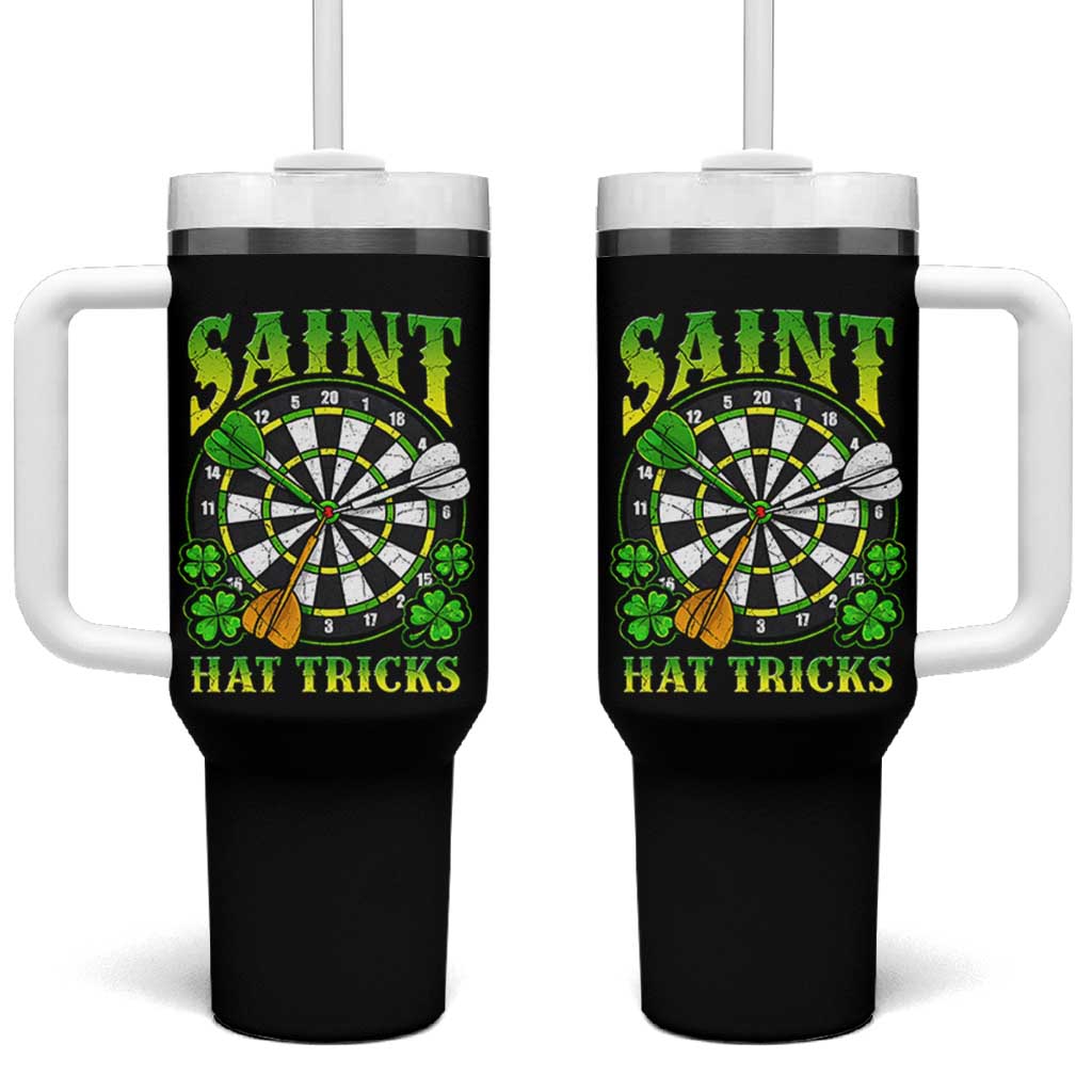 Funny Darts St Patricks Day Gift Tumbler With Handle Saint Hat Tricks