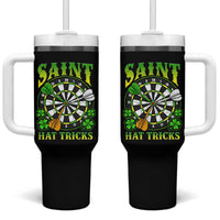 Funny Darts St Patricks Day Gift Tumbler With Handle Saint Hat Tricks
