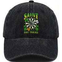 Funny Darts St Patricks Day Gift Washed Cotton Baseball Cap Saint Hat Tricks
