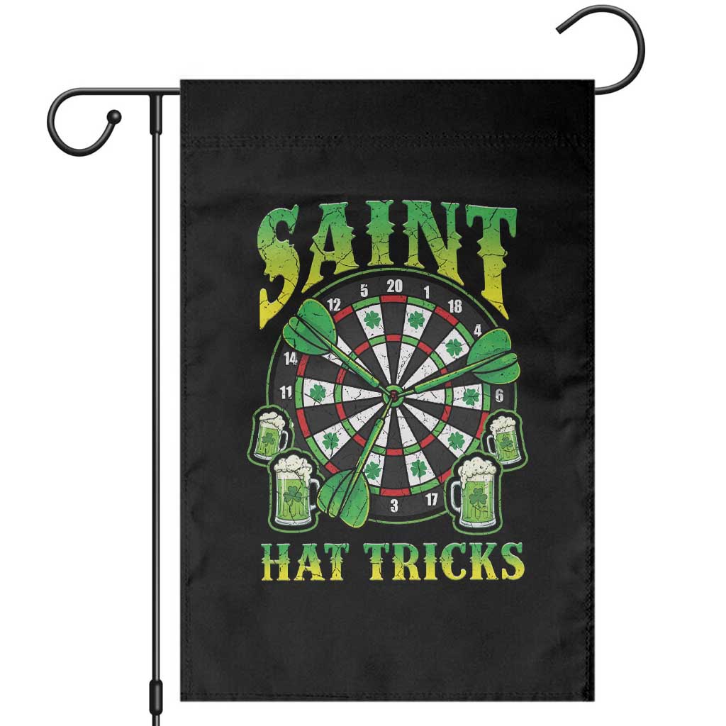 Saint Hat Tricks St Patricks Day Garden Flag Darts Player Gift
