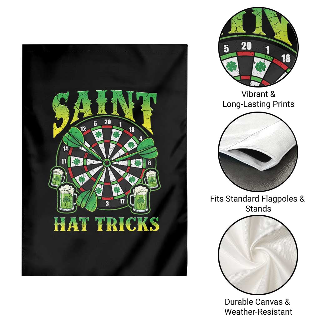 Saint Hat Tricks St Patricks Day Garden Flag Darts Player Gift