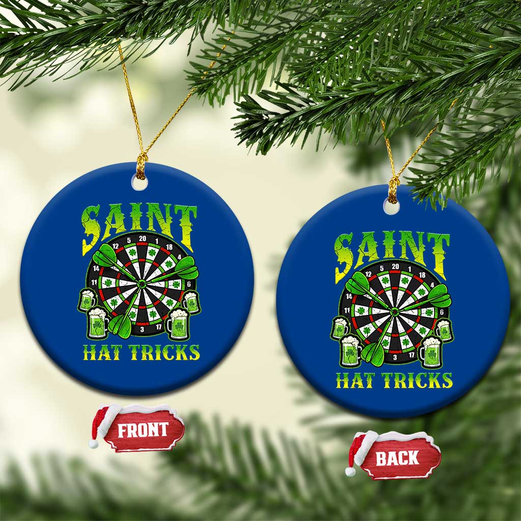 Saint Hat Tricks St Patricks Day Ceramic Ornament Darts Player Gift