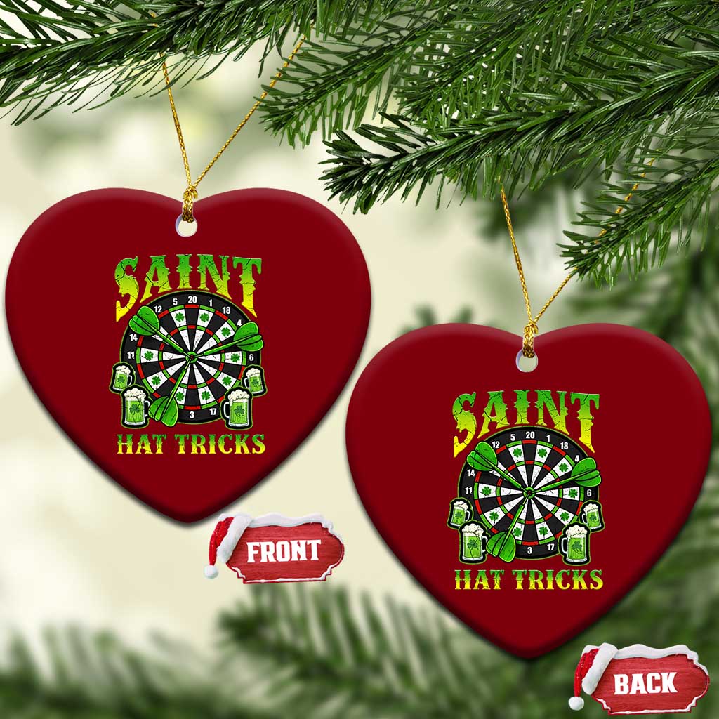 Saint Hat Tricks St Patricks Day Ceramic Ornament Darts Player Gift