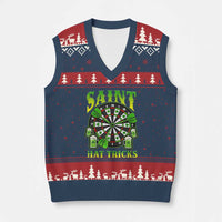 Saint Hat Tricks St Patricks Day V-Neck Knit Sweater Vest Darts Player Gift