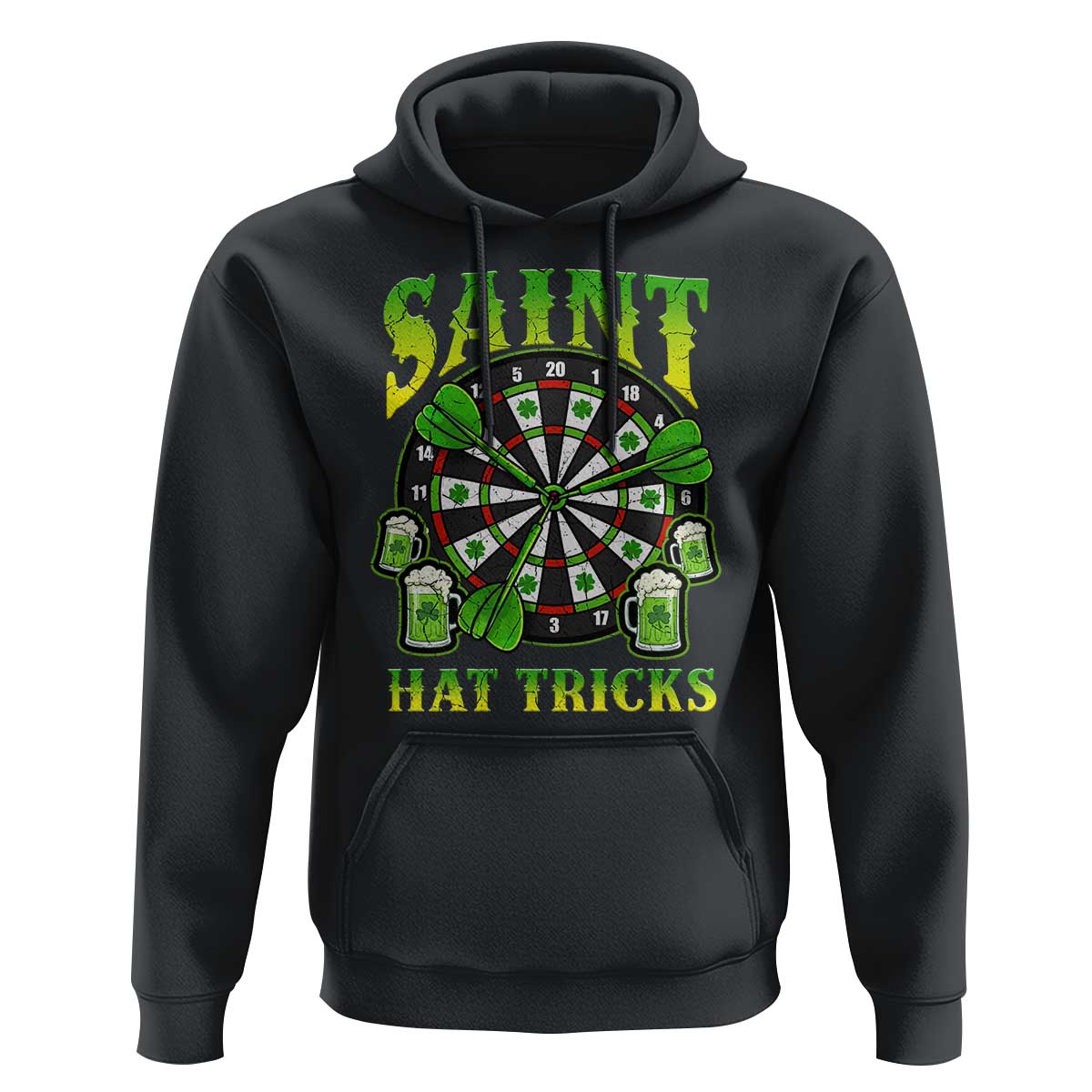 Saint Hat Tricks St Patricks Day Hoodie Darts Player Gift