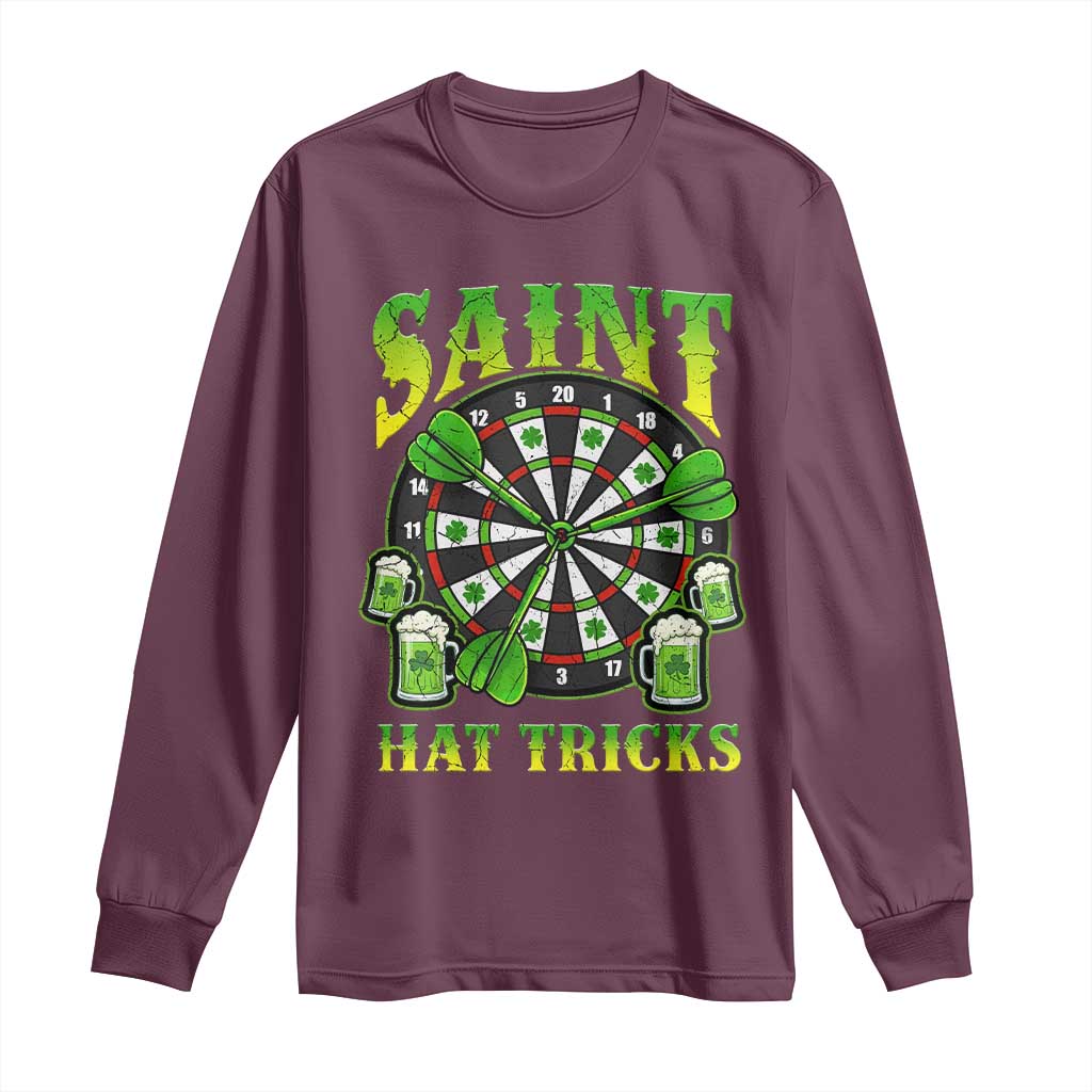 Saint Hat Tricks St Patricks Day Long Sleeve Shirt Darts Player Gift