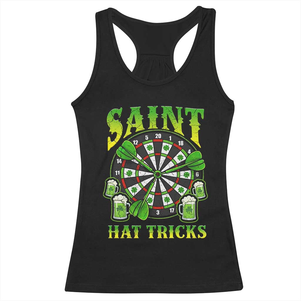 Saint Hat Tricks St Patricks Day Racerback Tank Top Darts Player Gift