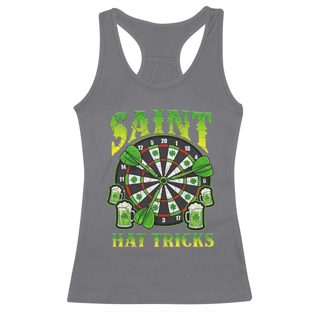 Saint Hat Tricks St Patricks Day Racerback Tank Top Darts Player Gift