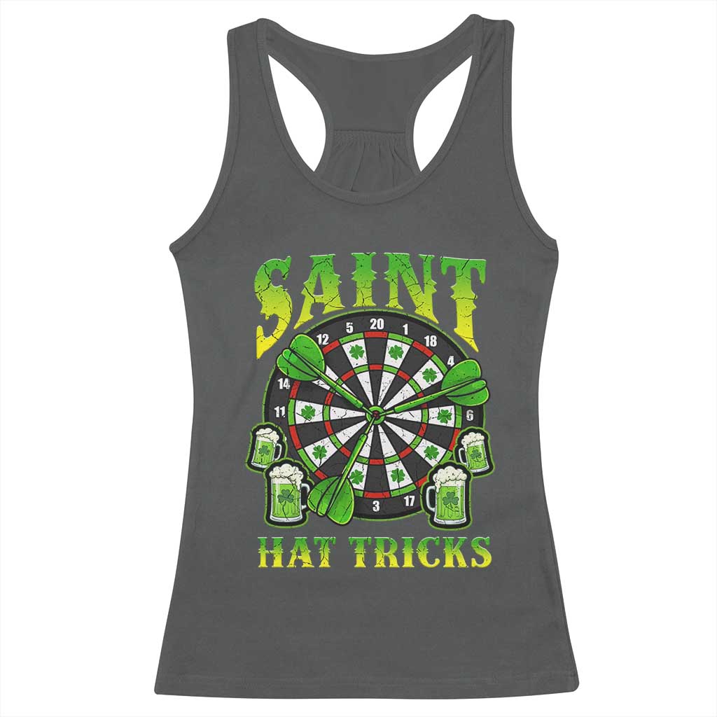 Saint Hat Tricks St Patricks Day Racerback Tank Top Darts Player Gift